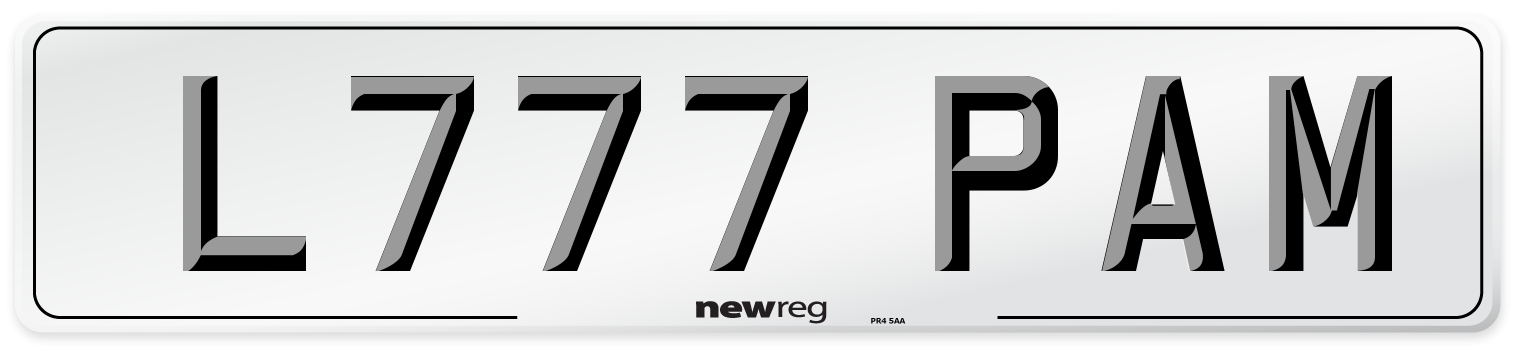 L777 PAM Number Plate from New Reg